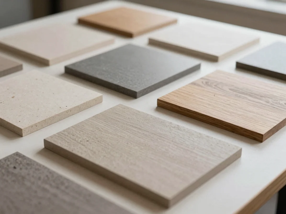 Editorial business photography of neutral wood and stone material